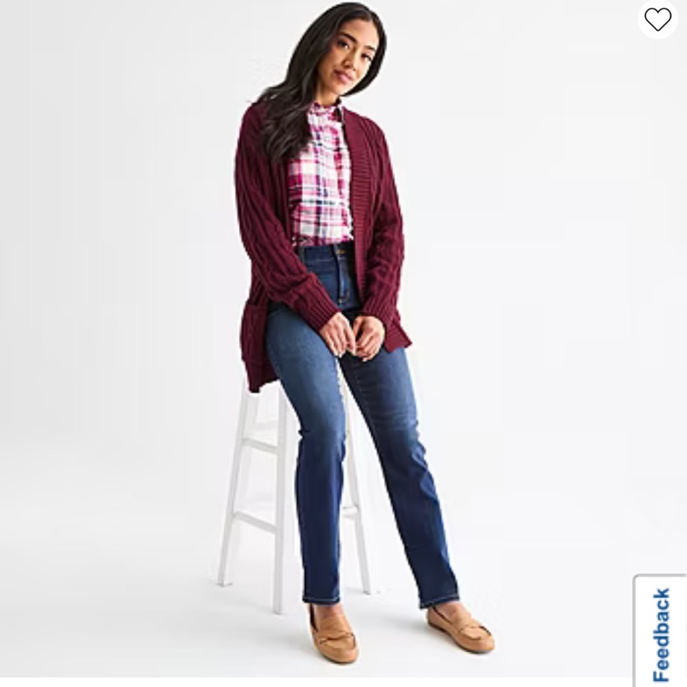 St. John's Bay Burgundy Knit cardigan